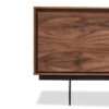 Meuble tv 160cm en bois aspect noyer foncé de 2 portes moderne