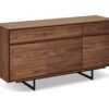 Buffet 3 portes aspect bois de noyer foncé moderne