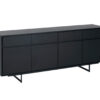 Buffet 4 portes aspect bois noir moderne