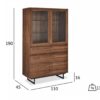 Buffet haut de 190cm aspect bois de noyer foncé avec LED