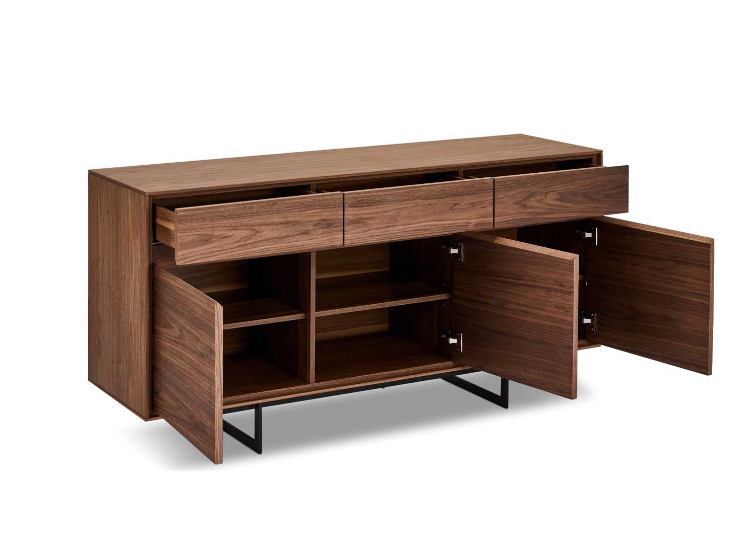 Buffet 3 Portes Moderne En Bois Foncé L120 Cm – Design élégant Et Fonctionnel Pour Votre Salon Ou Salle à Manger