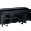 Buffet 3 portes aspect chêne noir design moderne