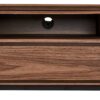 Meuble tv 160cm en bois aspect noyer foncé de 2 portes moderne