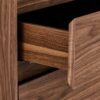Buffet haut de 190cm aspect bois de noyer foncé avec LED