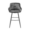 Chaise de bar en velours gris - Gris