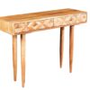 Console 100cm en bois d'acacia miel naturel avec relief sur façade