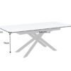 Dimensions de la table de repas aspect marbre blanc