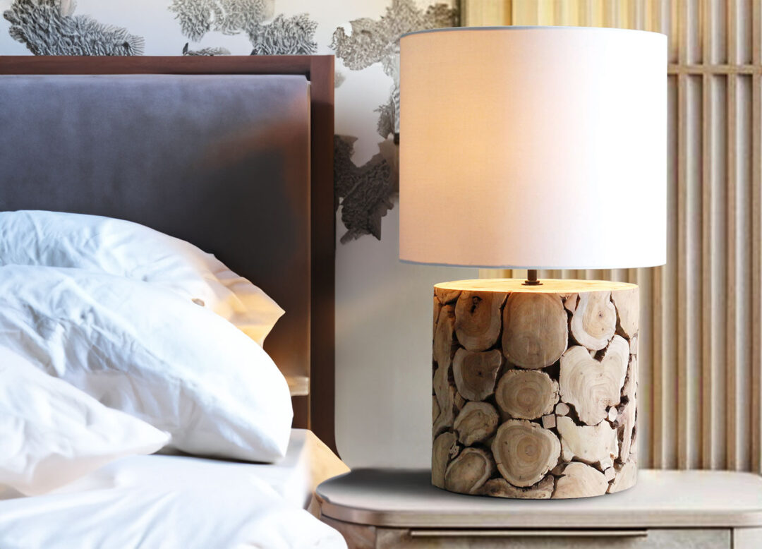 Lampe de chevet en bois de fer massif