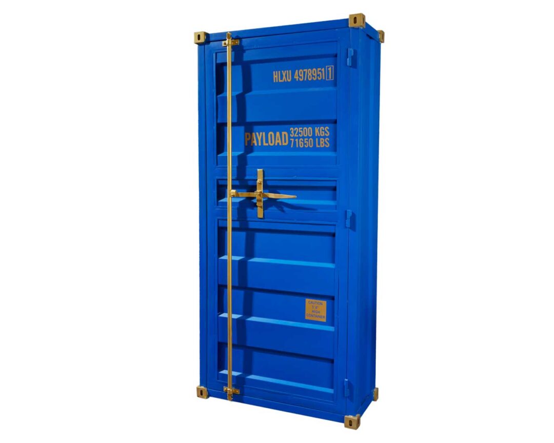 Meuble de bar container bleu haut de 180cm