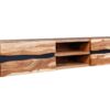Meuble tv 160cm en bois de sesham suspendu naturel