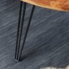 Table de repas ronde 120cm en bois d'acacia massif piétement en épingle noir