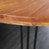 Table de repas ronde 120cm en bois d'acacia massif piétement en épingle noir