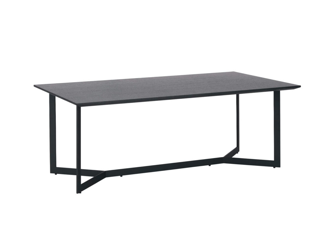 Table basse rectangulaire aspect bois de chêne noir moderne