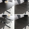 Table de repas rectangulaire en céramique extensible couleur anthracite