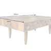 Table basse en bois d'acacia massif miel 100cm avec façades sculptées naturel