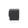 Tabouret en polyrésine aspect pierre noir carré design