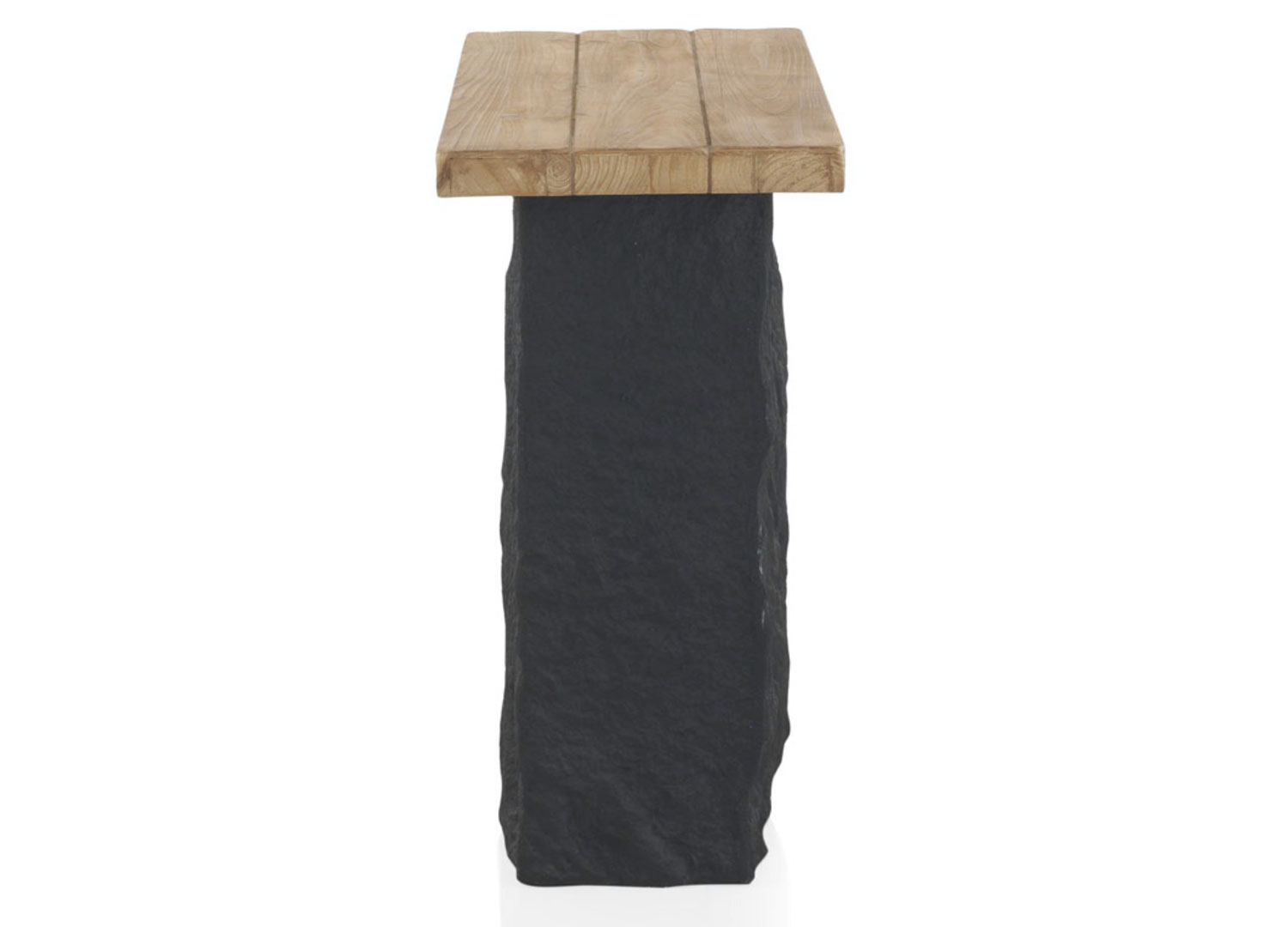 Console en bois plaqué de sapin et polyrésine noir aspect pierre design