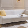 Canapé 3 places en tissu bouclé blanc design moderne