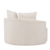 Canapé 2 places rond en tissu bouclé blanc cassé moderne