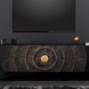 Meuble TV 4 portes 180cm en bois de manguier massif noir