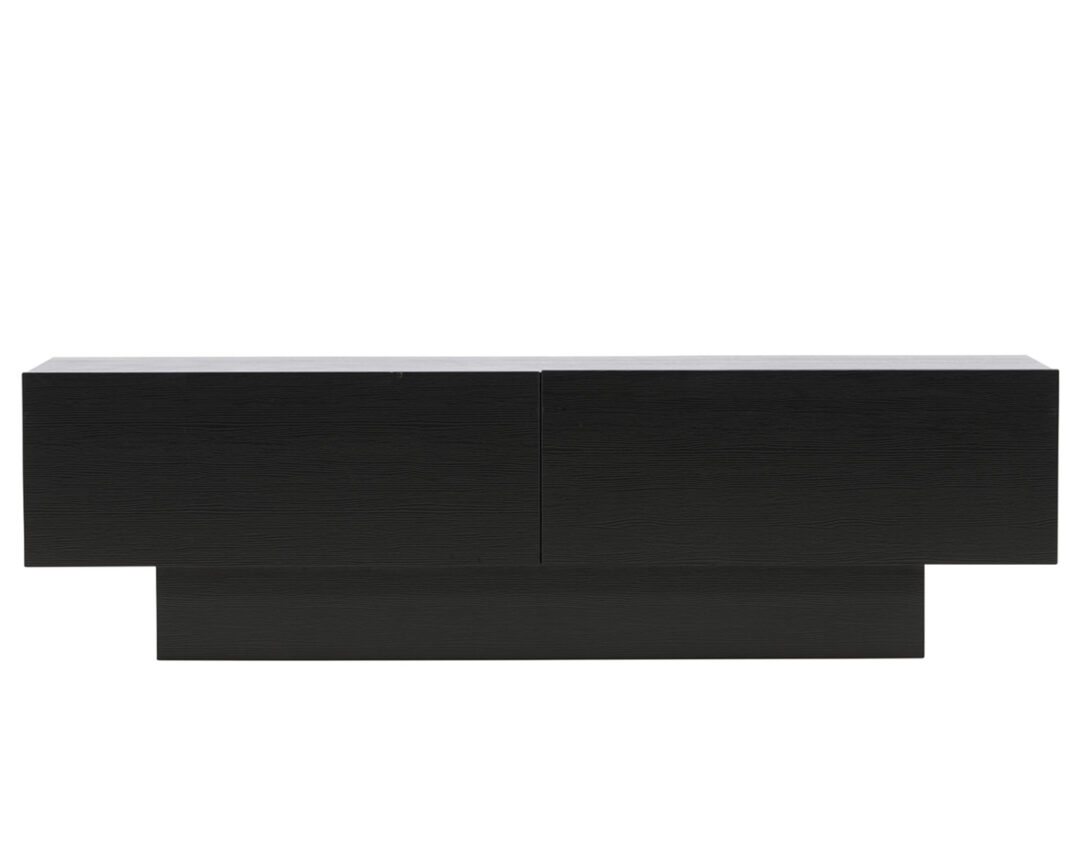 Meuble TV 160cm aspect bois noir style nordique
