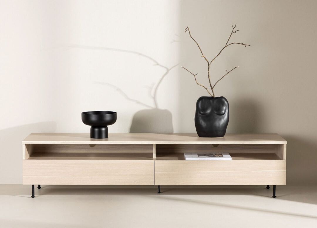 Meuble tv aspect bois de 180cm minimaliste
