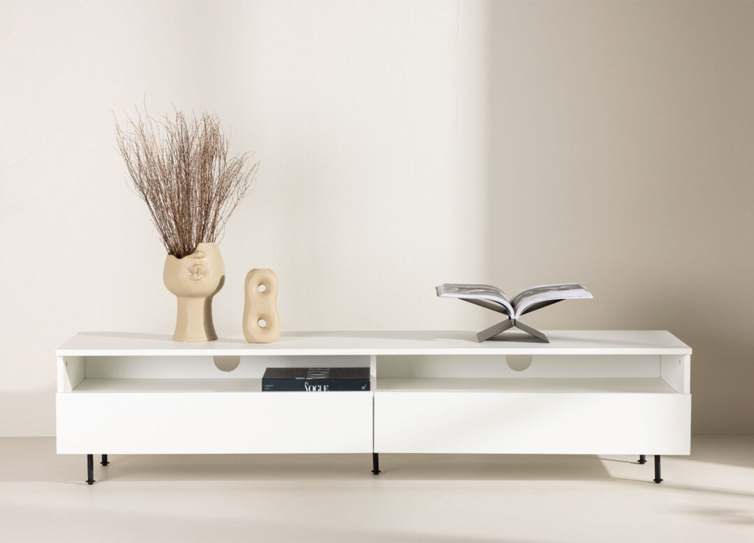 Meuble tv 180cm blanc moderne