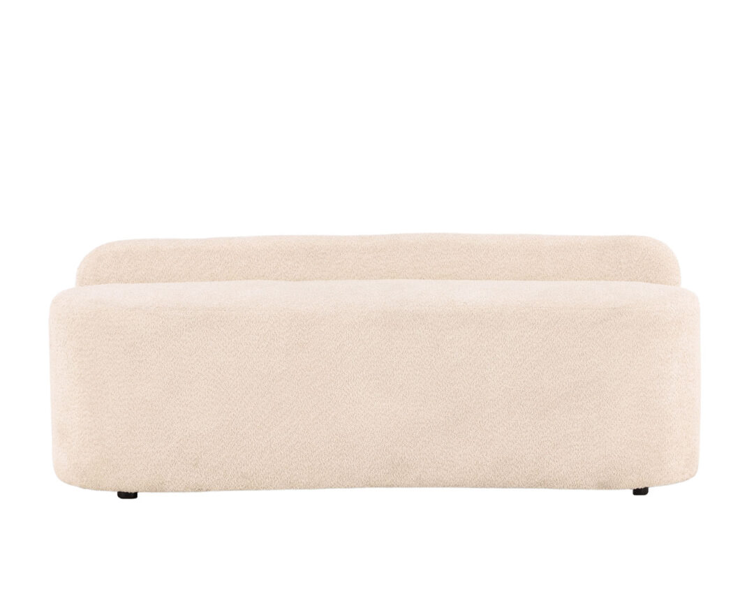 Canapé 2 places en tissu bouclé blanc cassé design original