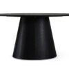 Table repas ovale de 160cm en bois aspect chêne noir