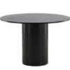 Table à manger ronde en bois de noyer noir moderne