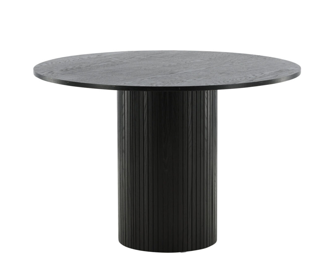 Table à manger ronde en bois de noyer noir moderne