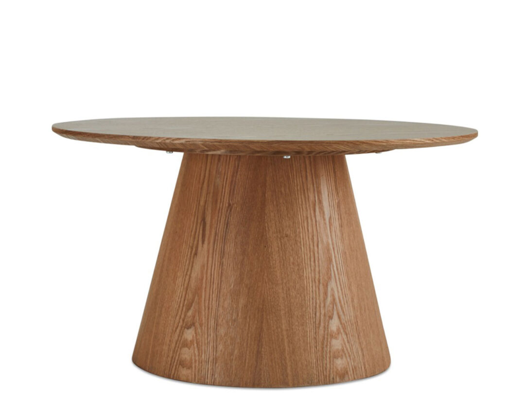 Table basse ronde aspect bois de chêne naturel