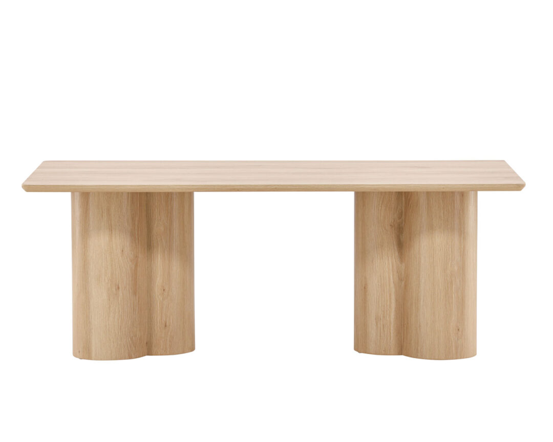 Table basse rectangulaire aspect bois blanchi moderne