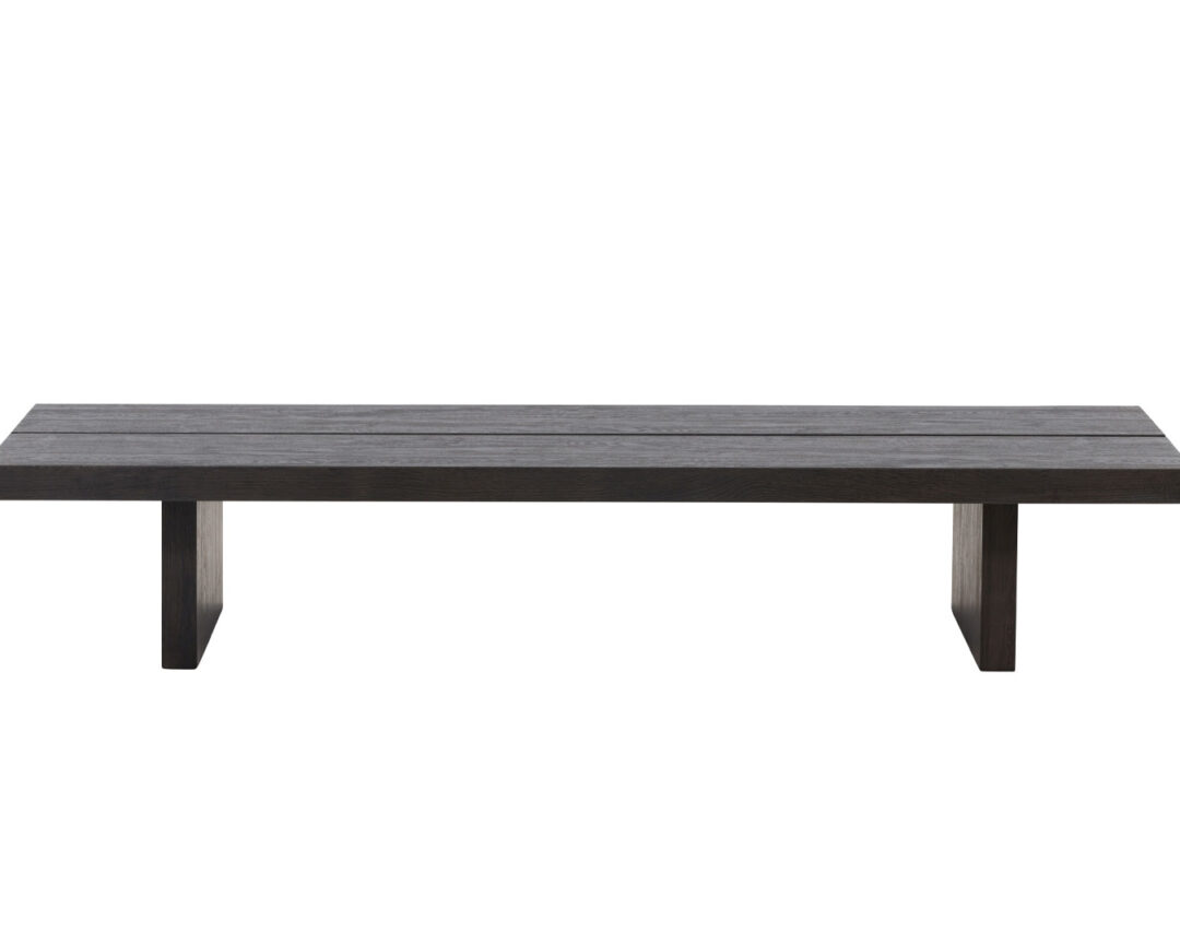 Table basse rectangulaire de 140cm aspect bois moka moderne