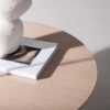 Table basse ronde de 80cm aspect bois blanchi moderne