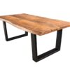 Table basse en bois d'acacia massif bords irréguliers de 120cm