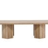 Table basse rectangulaire aspect bois naturel 4 pieds cubiques