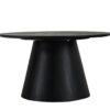 Table basse ronde en bois aspect chêne noir