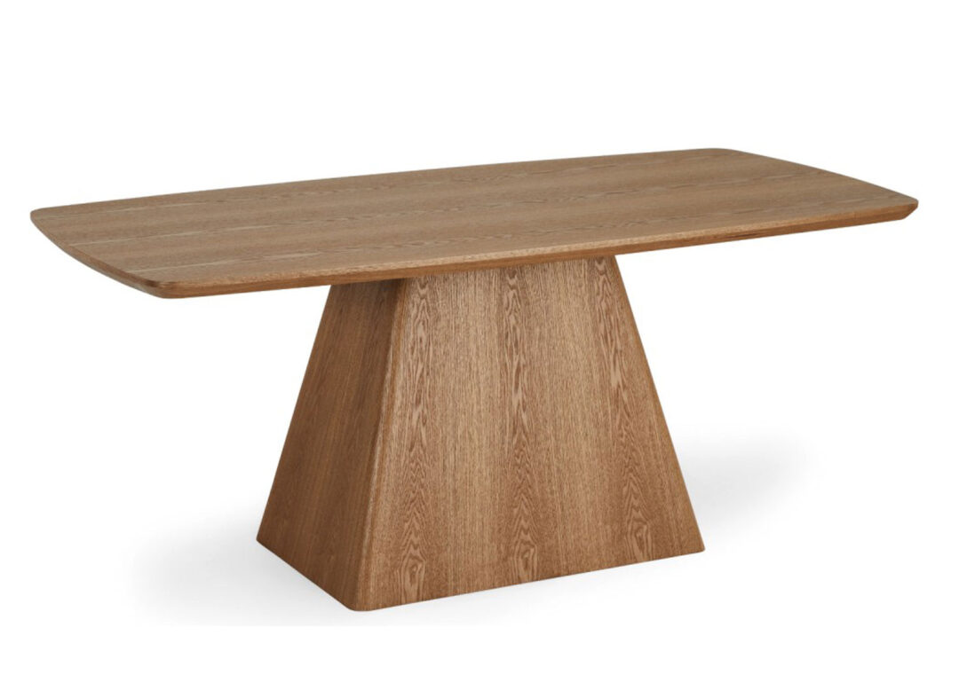 Table à manger rectangulaire aspect bois de chêne naturel