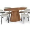 Table repas ovale de 160cm en bois aspect chêne naturel