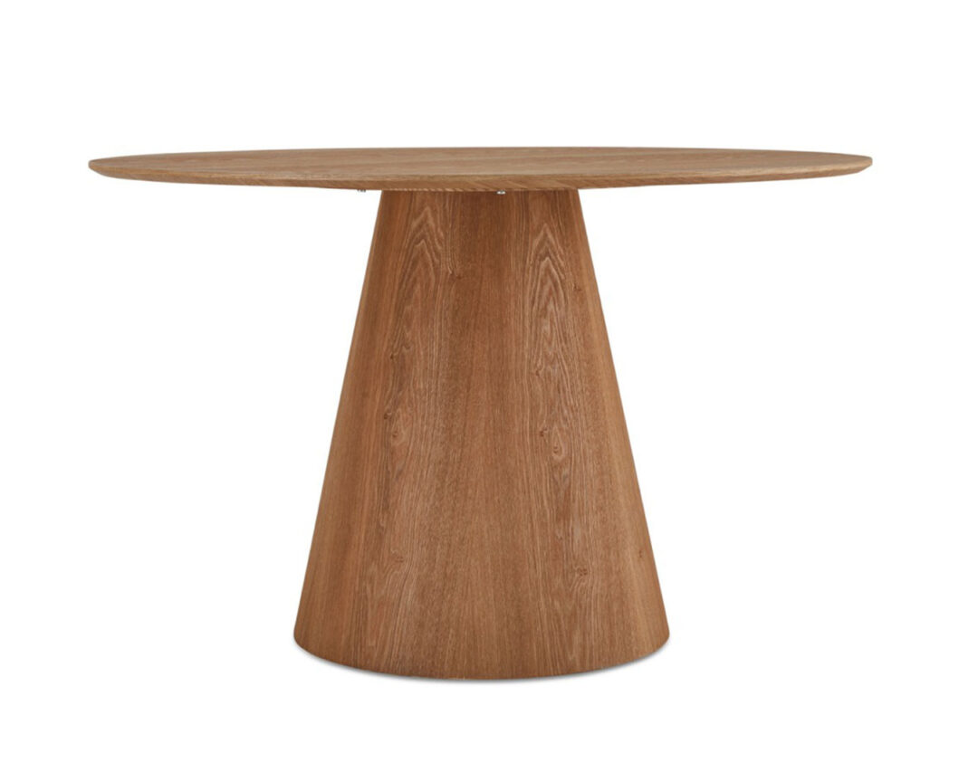 Table de salle à manger en bois aspect chêne naturel