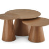 Table basse ronde aspect bois de chêne naturel
