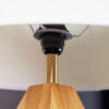 Lampe en bois de teck et abat-jour en coton blanc