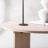 Table basse ronde de 80cm aspect bois blanchi moderne