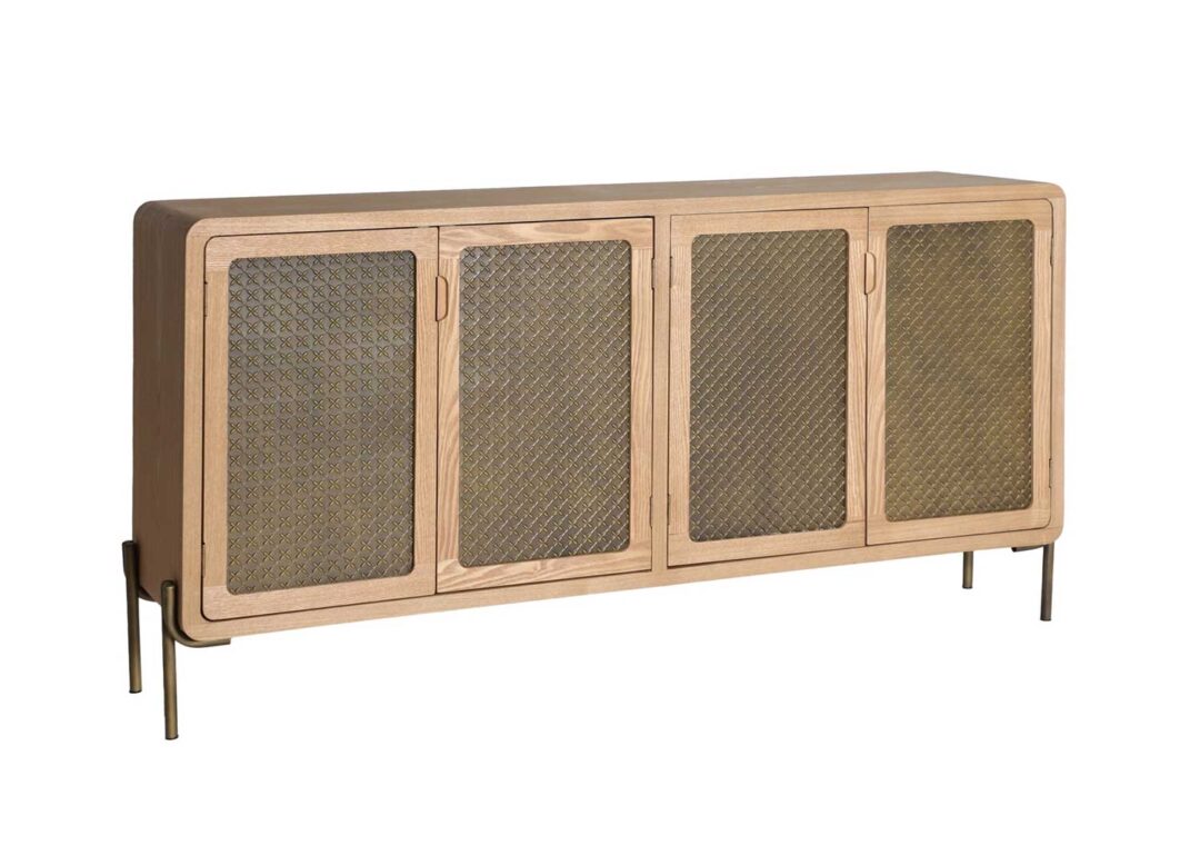 Buffet 4 portes bois de pin massif naturel