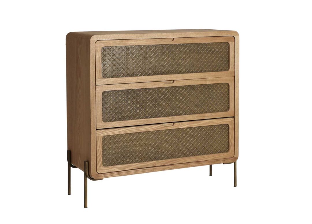 Commode 3 tiroirs bois de pin