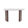 Table d'appoint aspect pierre et pieds moka moderne