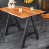 Table de bar en bois d'acacia massif 120cm aspect bordure d'arbre