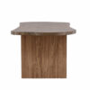 Table de salle à manger aspect marbre brun forme organique 230cm