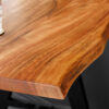 Table de bar en bois d'acacia massif 120cm aspect bordure d'arbre
